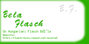 bela flasch business card